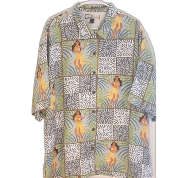 Tommy Bahama  Dancing Hula Ladies shirt Size XL - Picture 1 of 4